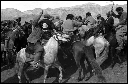 Afghanistan, 1996 - The game of Buzkashi was brought to the country by Genghis Khan.